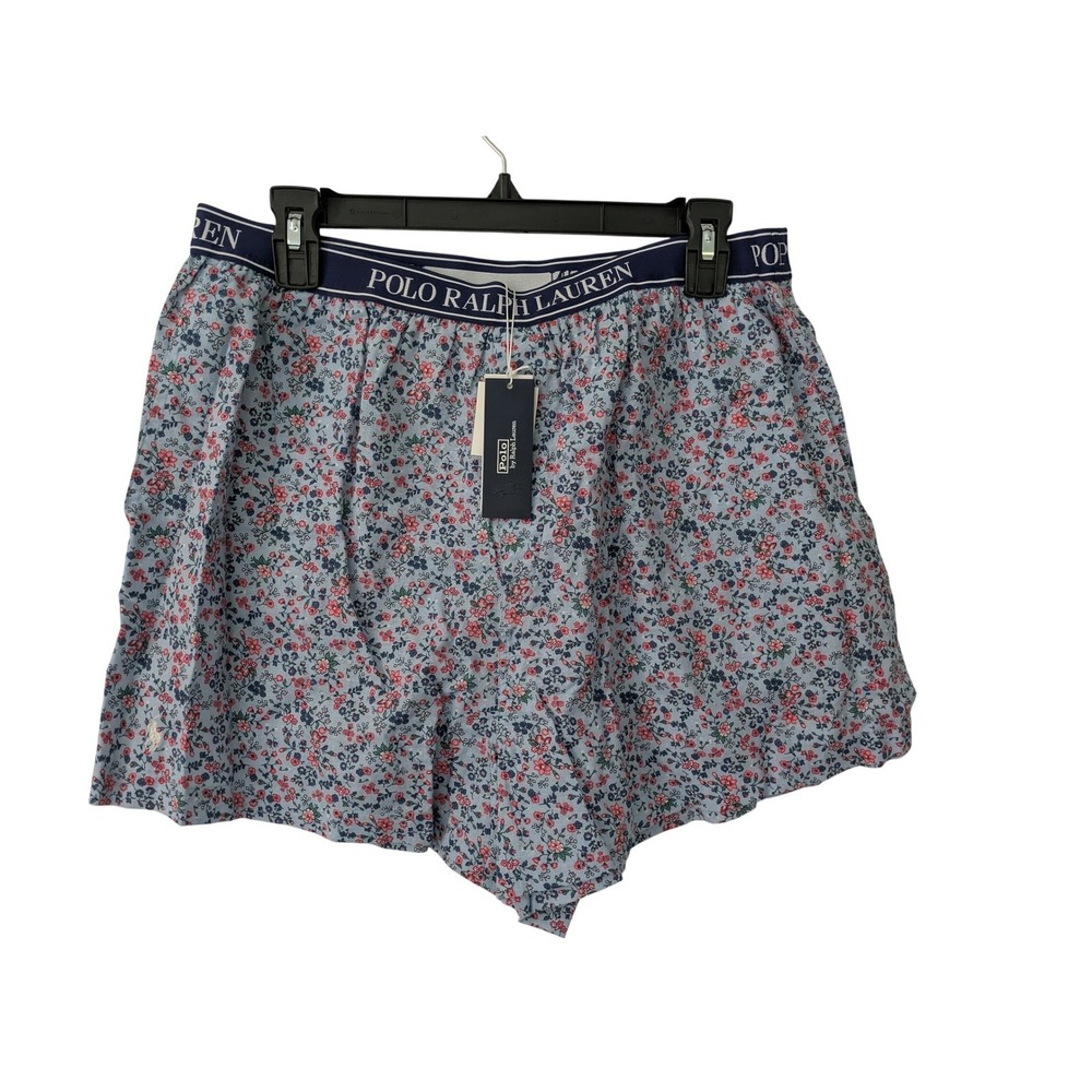 Polo Ralph Lauren‎ Cotton Boxer Shorts Womens X-Large Petite Floral Blue NWT $78